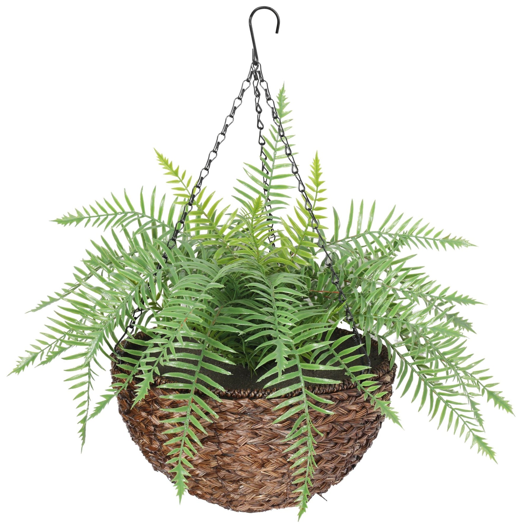 large artificial hanging plants Large Artificial Hanging Fern Basket - UV Resistant
