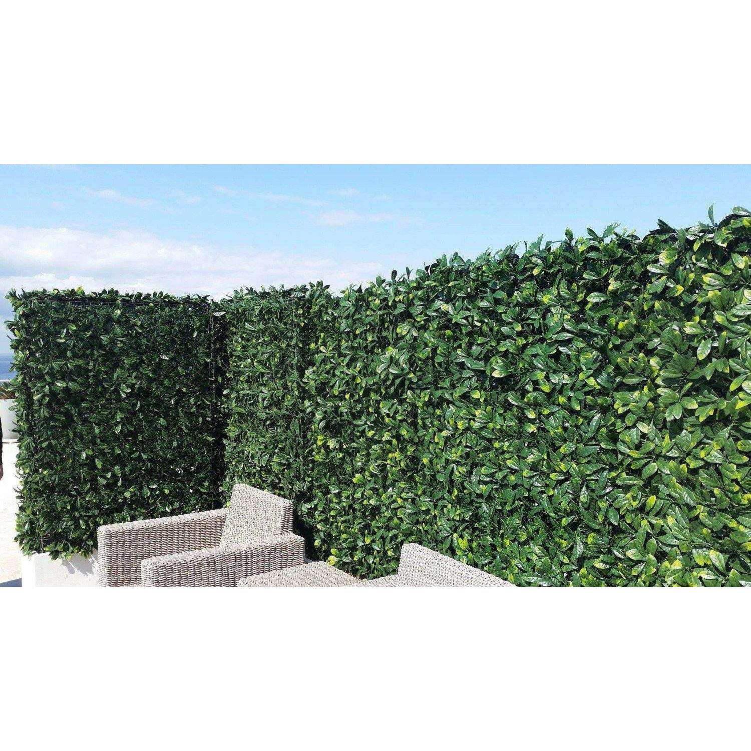 Lemon Leaf Artificial Hedge Panel / Fake Vertical Garden 1m x 1m UV Resistant - Designer Vertical Gardens artificial garden wall plants artificial green wall australia
