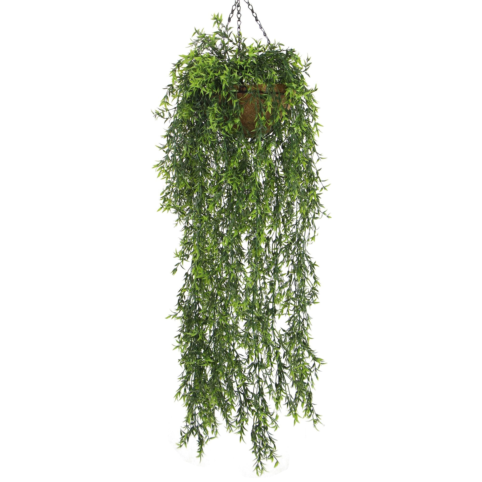 Long Hanging Artificial Ruscus Basket 135cm UV Resistant - Designer Vertical Gardens hanging fern hanging plants