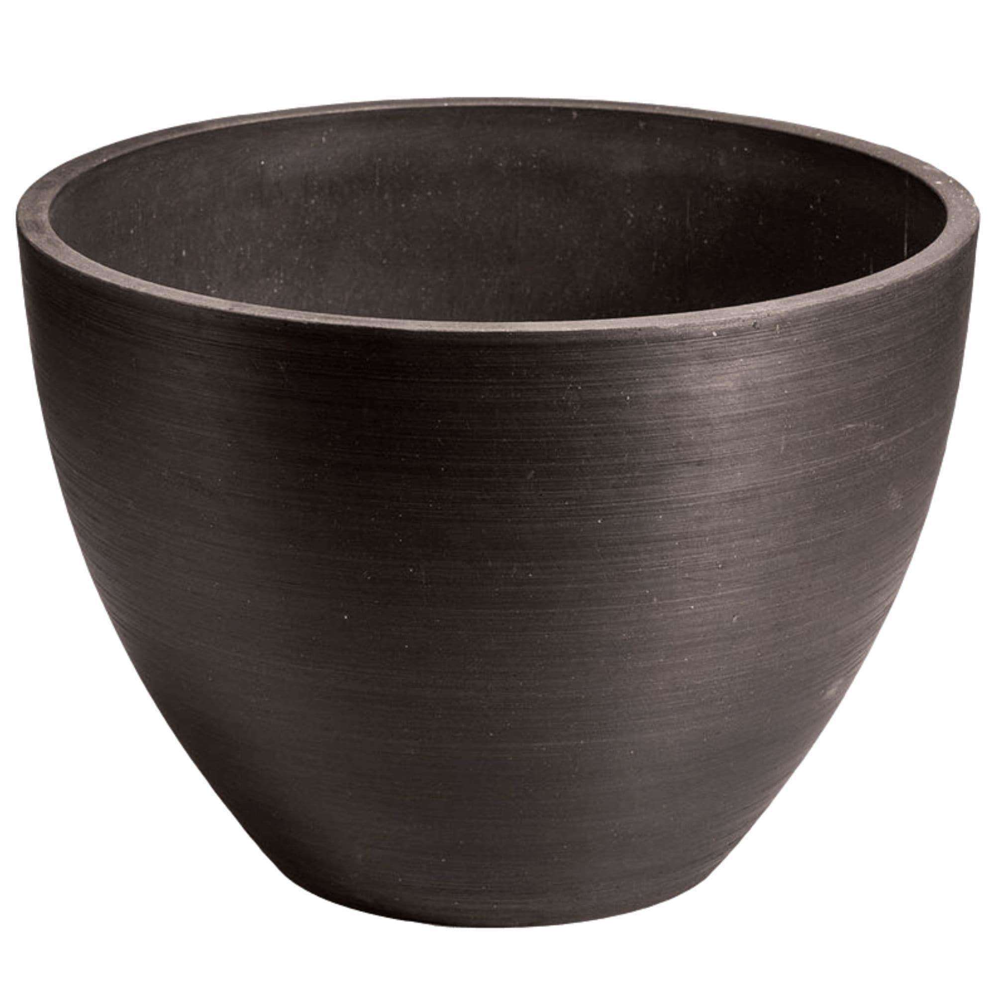 Polished Black Planter Bowl 30cm - Designer Vertical Gardens Pots