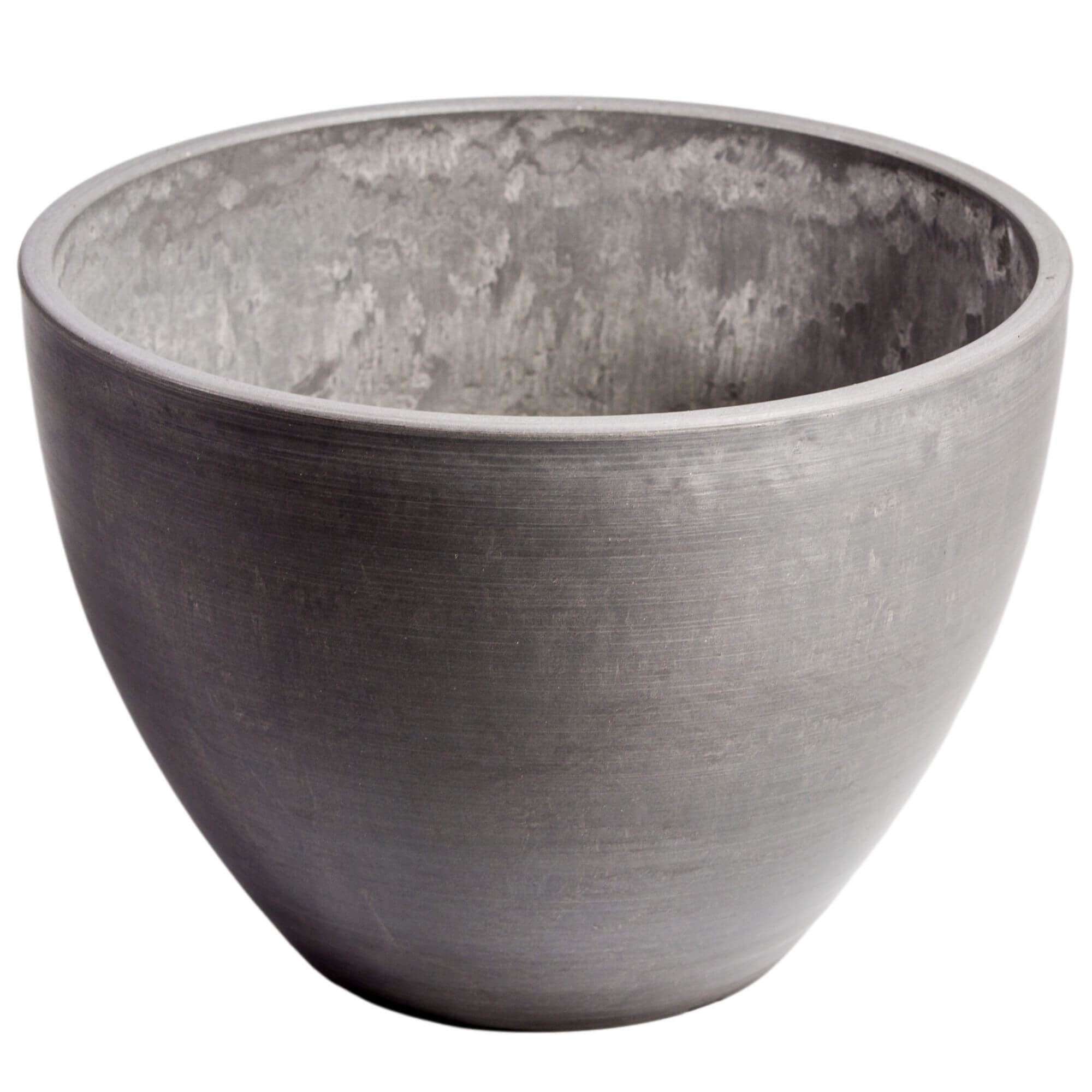 Polished Grey Planter Bowl 30cm - Designer Vertical Gardens Pots