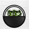 Premium Floating Half Moon / Semi Circle Metal Wall Planter | Onyx Black 35cm - Designer Vertical Gardens artificial green wall installation hanging plants