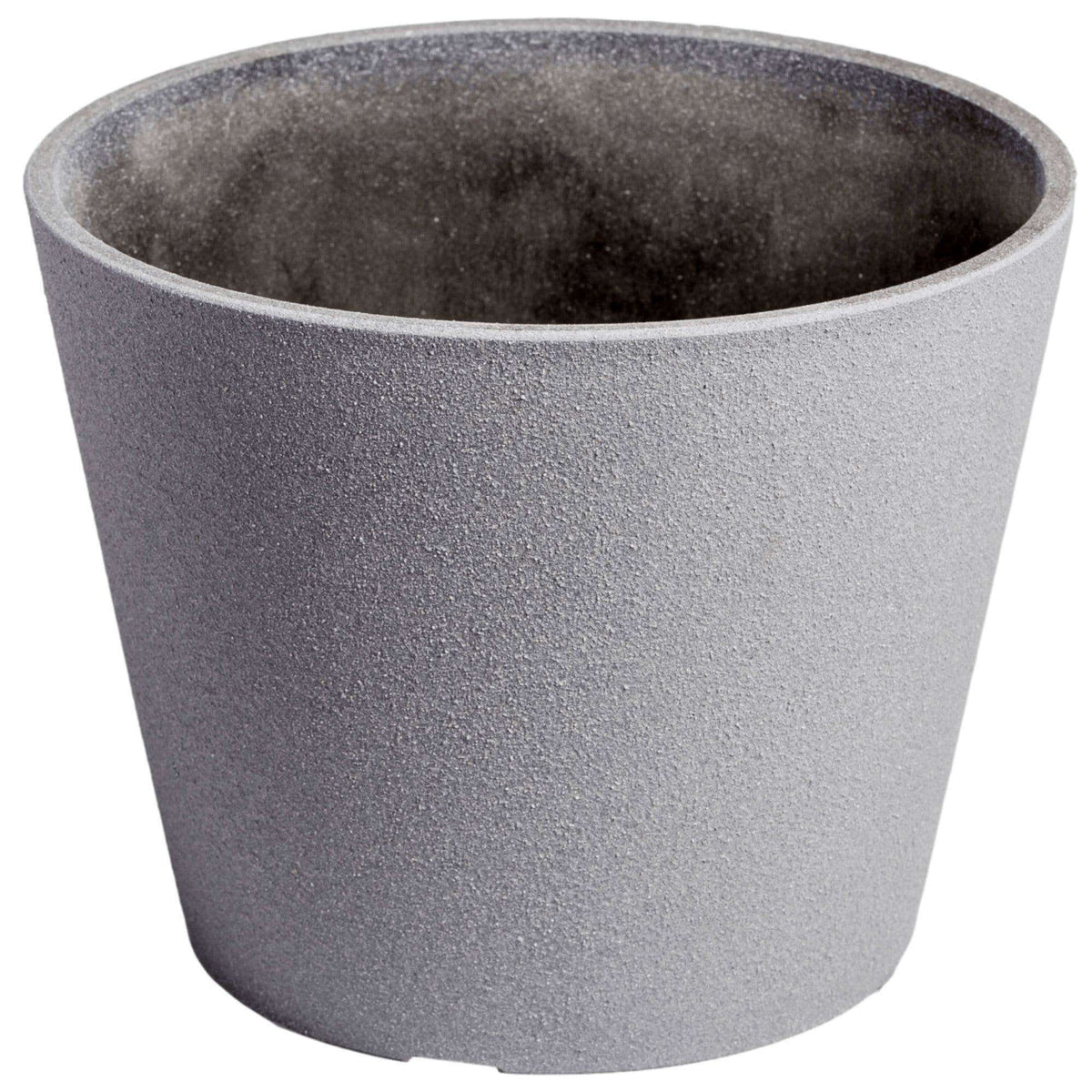 A hand-rendered grey planter pot with a rough texture, suitable for artificial or living plants.