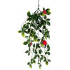 UV Resistant Hanging Artificial Red Flowering Mixed Foliage 60cm