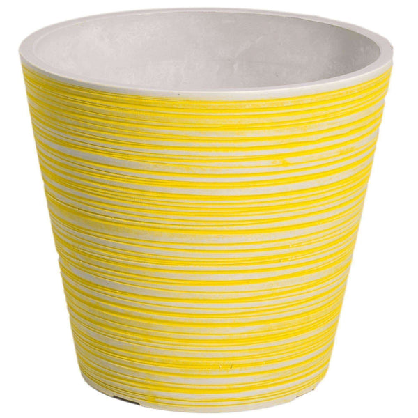 Yellow and White Engraved Pot 14cm - image 1