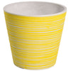 Yellow and White Engraved Pot 14cm - Designer Vertical Gardens Pots